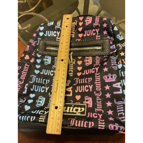 Juicy Couture Backpack Multicolor Black with Crowns Hearts Stars  Pockets Y2K main image 6